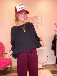 Wild Horse Boutique Shirts & Tops Long Sleeve Open Back Top