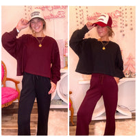 Wild Horse Boutique Shirts & Tops Long Sleeve Open Back Top