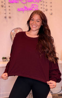 Wild Horse Boutique Shirts & Tops Long Sleeve Open Back Top