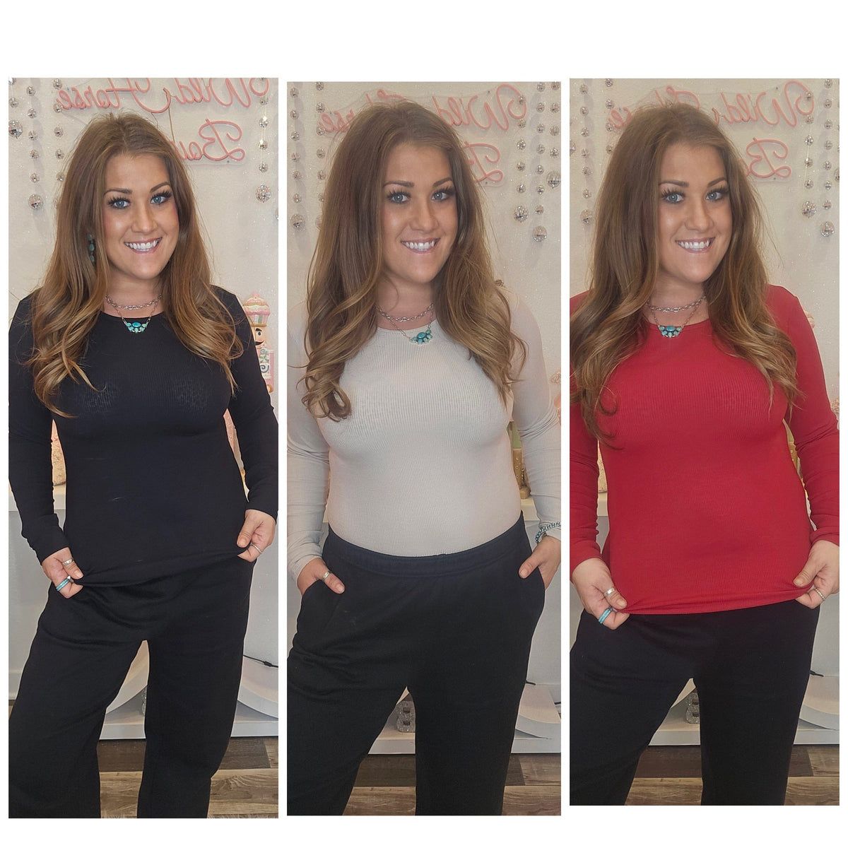 Wild Horse Boutique Shirts & Tops Long Sleeve Ribbed Shirts