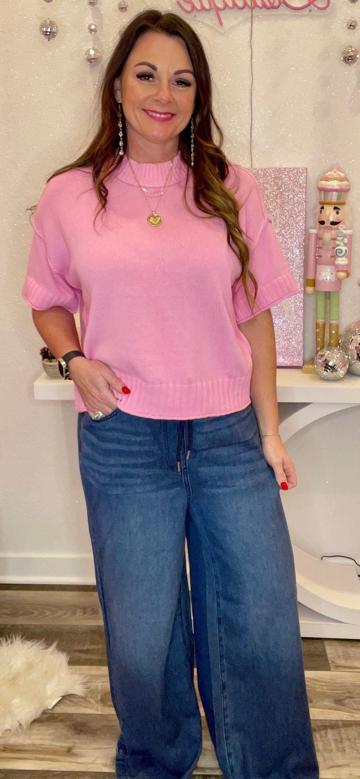 Wild Horse Boutique Shirts & Tops Pink Sweater