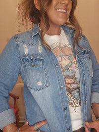 Wild Horse Boutique Shirts & Tops The Krysten Denim Top