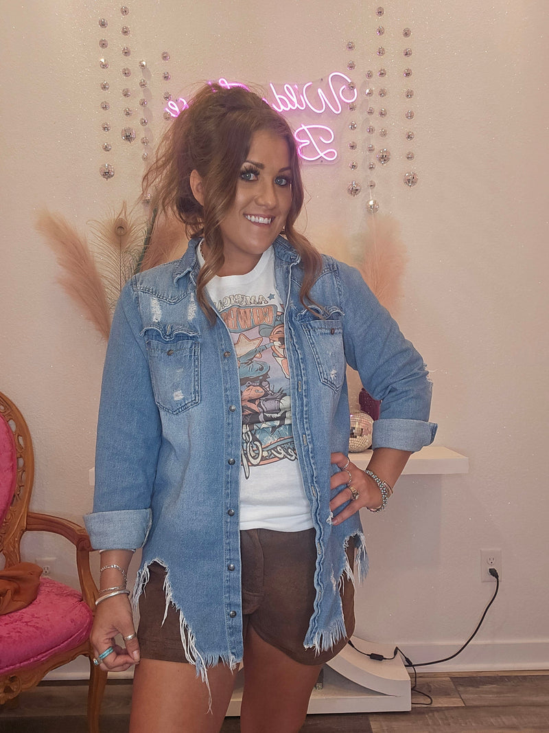 Wild Horse Boutique Shirts & Tops The Krysten Denim Top
