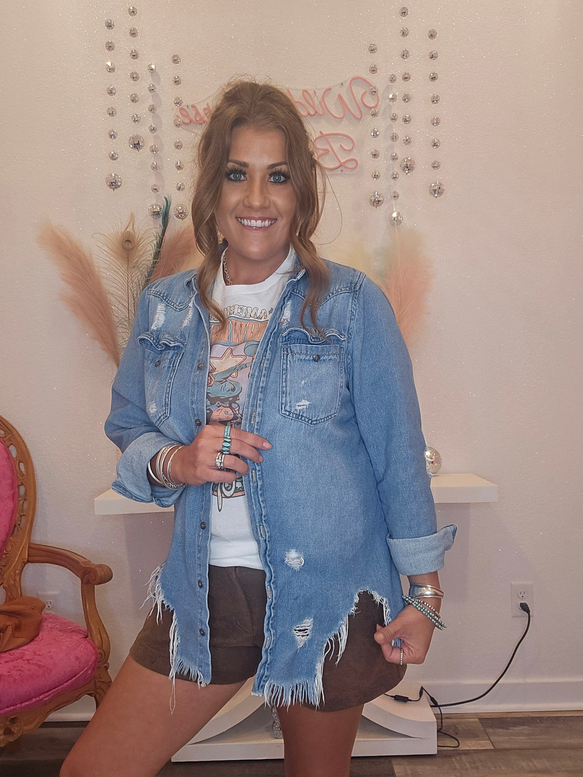 Wild Horse Boutique Shirts & Tops The Krysten Denim Top