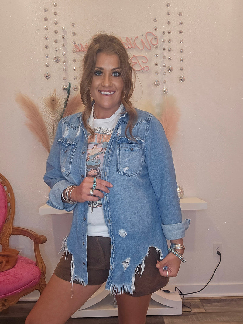 Wild Horse Boutique Shirts & Tops The Krysten Denim Top