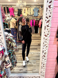 Wild Horse Boutique Shirts & Tops The Ribbed Leopard and Striped Longsleeve Top