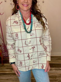 Wild Horse Boutique Shirts & Tops Western Square Button Down