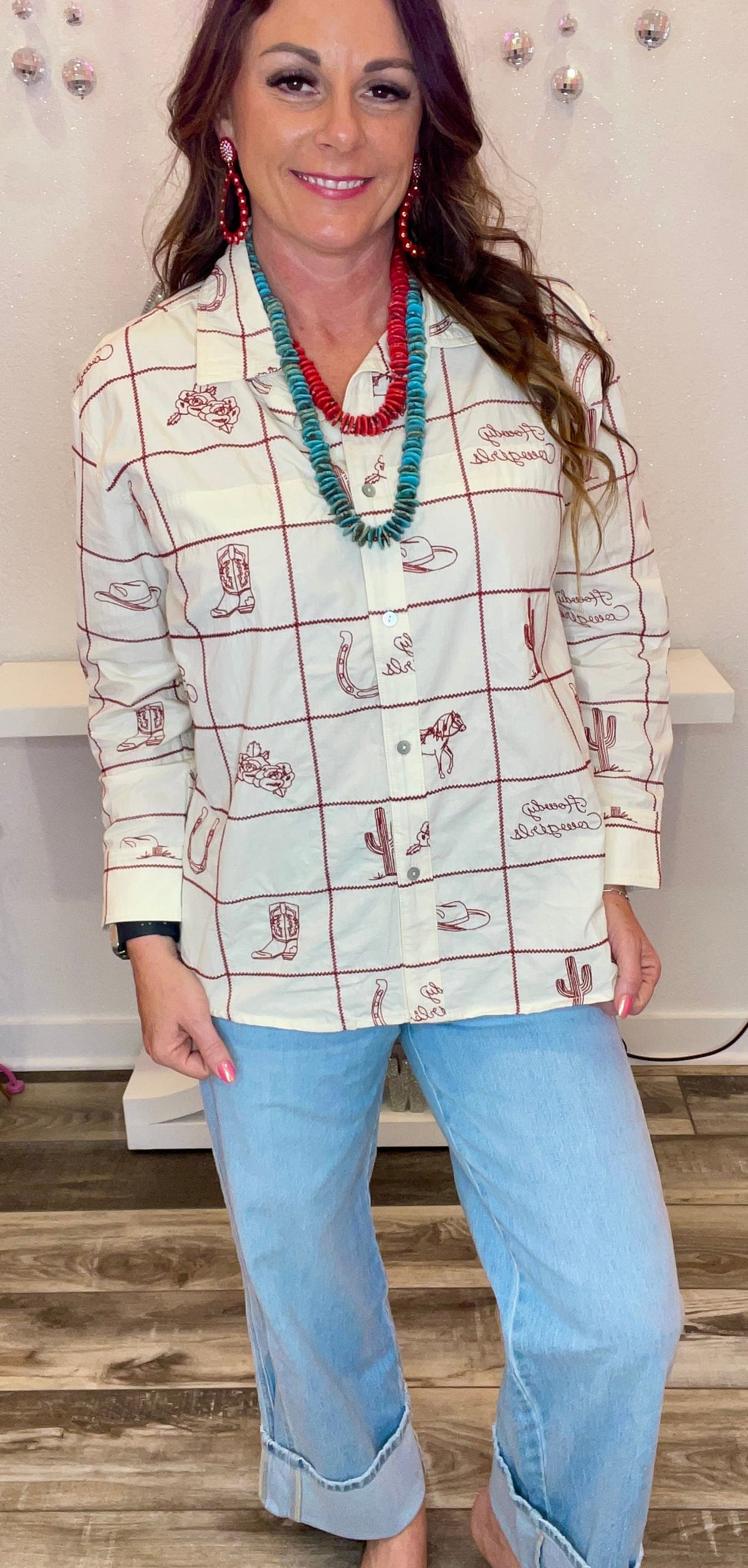 Wild Horse Boutique Shirts & Tops Western Square Button Down