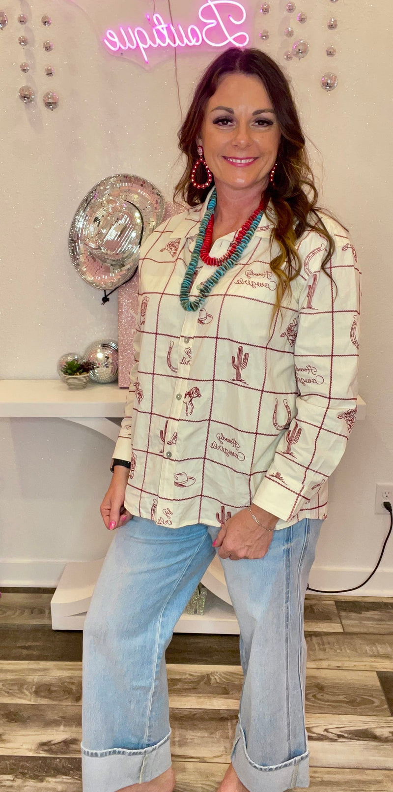 Wild Horse Boutique Shirts & Tops Western Square Button Down