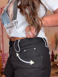 Wild Horse Boutique Shorts Black Western Stretch Shorts with Arrow Dart Pockets