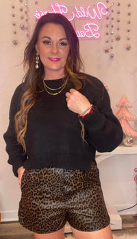 Wild Horse Boutique Shorts Leather Leopard Shorts