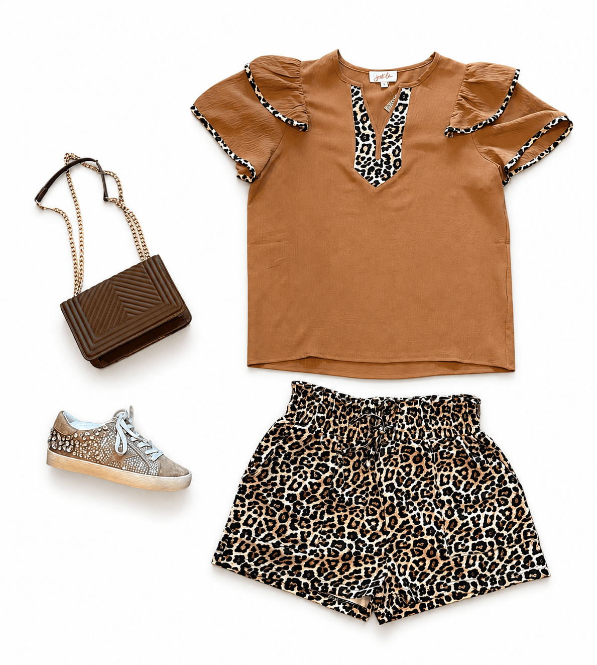 Wild Horse Boutique Shorts Leopard Dri-FIT Paper Bag Shorts with Pockets