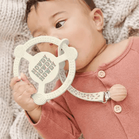 Wild Horse Boutique Silicone Teether Ring with Detachable Clip Howdy Partner Blue