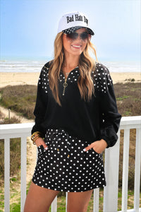 Wild Horse Boutique Skort Black and White Polka Dot Skort