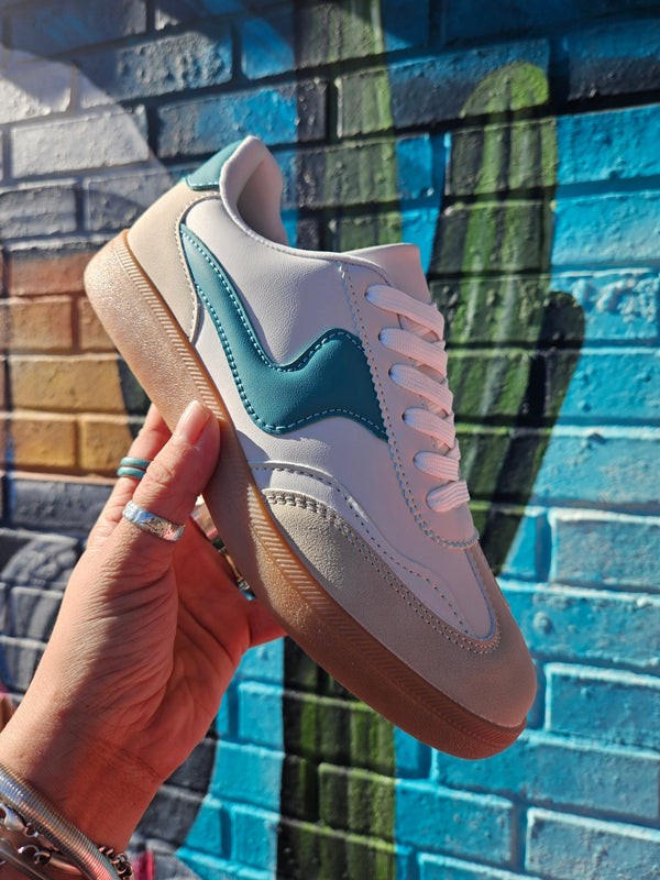 Wild Horse Boutique Sneaker Gray and Turquoise Sneaker