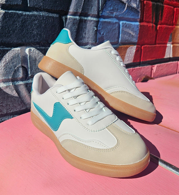 Wild Horse Boutique Sneaker Gray and Turquoise Sneaker