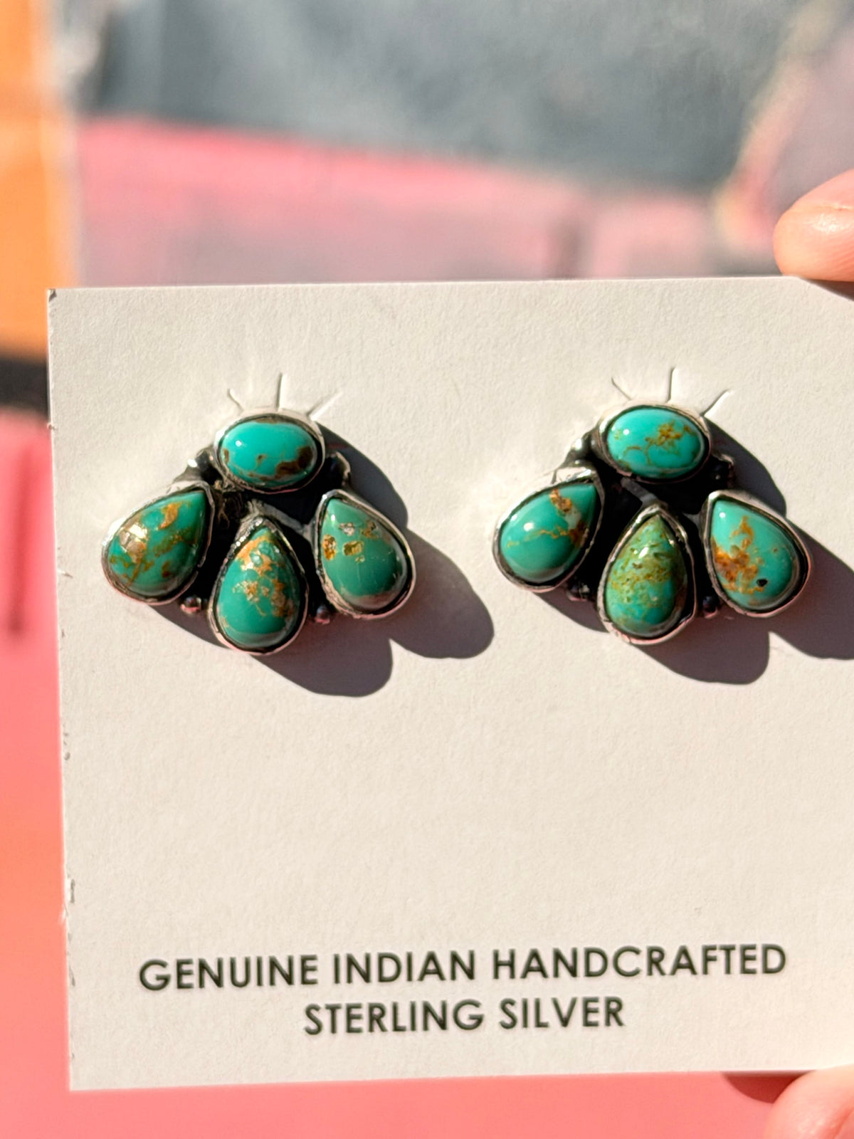 Wild Horse Boutique Sterling 4 Stone Flower Turquoise Earring