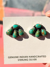 Wild Horse Boutique Sterling 4 Stone Flower Turquoise Earring
