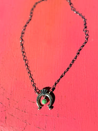 Wild Horse Boutique Sterling Horseshoe Necklace with Turquoise Stone
