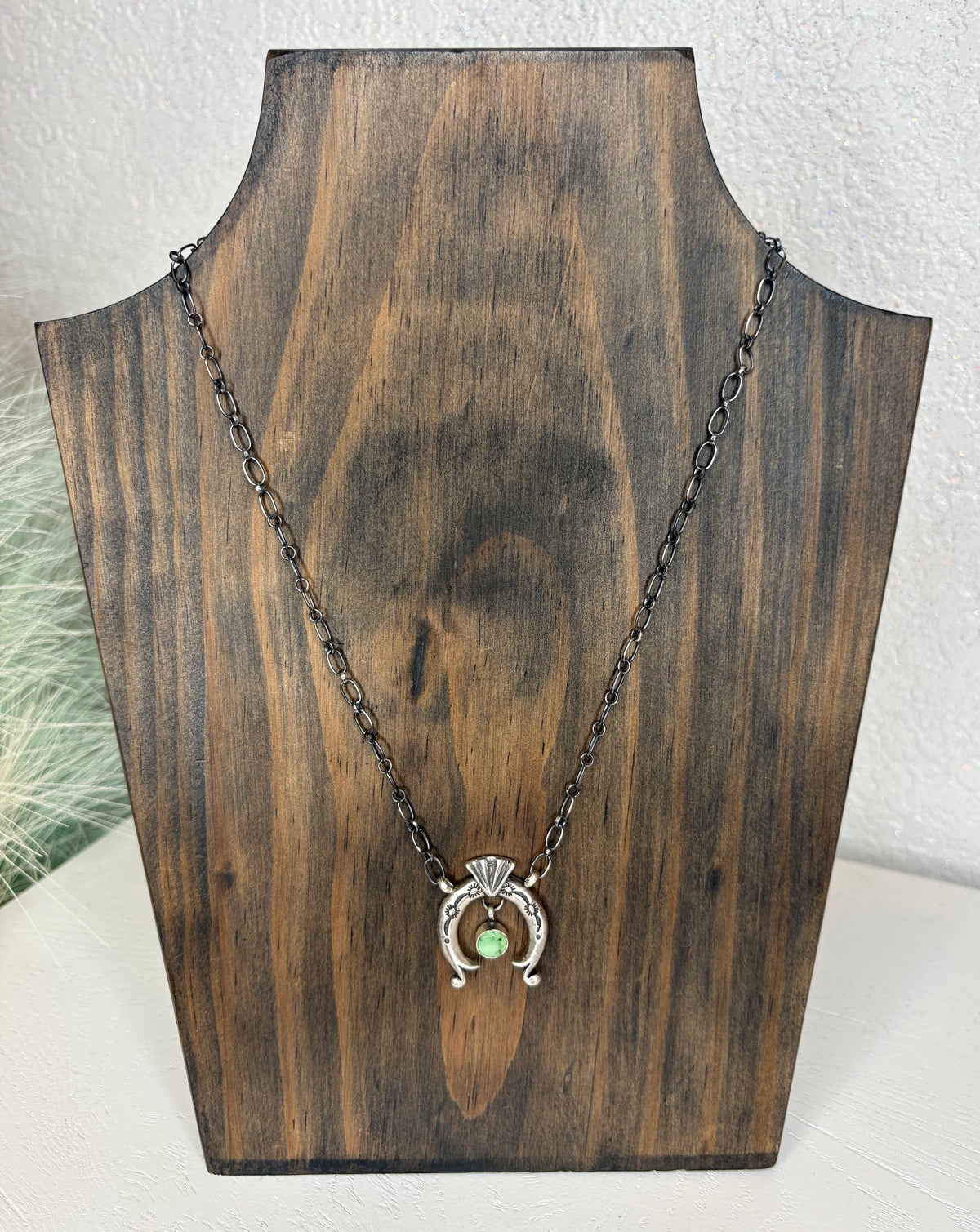 Wild Horse Boutique Sterling Horseshoe Necklace with Turquoise Stone