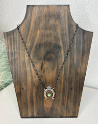 Wild Horse Boutique Sterling Horseshoe Necklace with Turquoise Stone