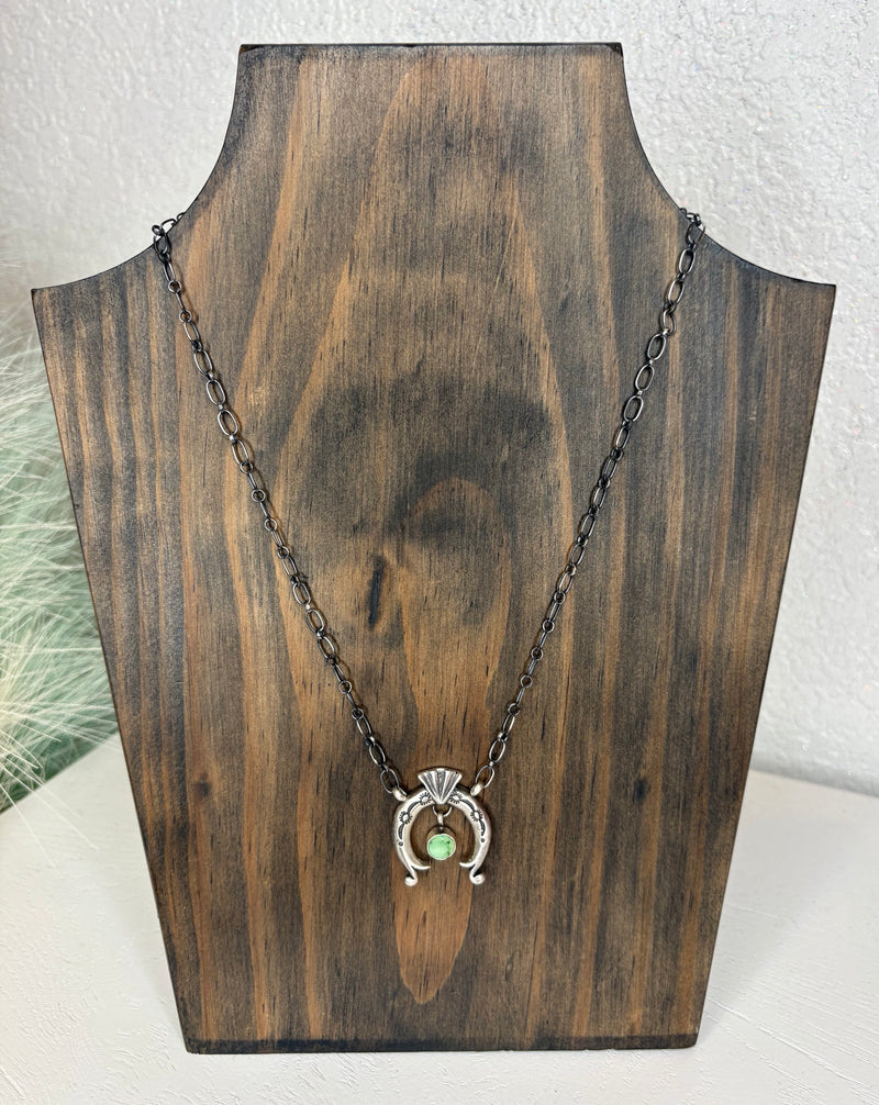 Wild Horse Boutique Sterling Horseshoe Necklace with Turquoise Stone