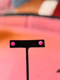 Wild Horse Boutique Sterling Pink Small Stone Earrings