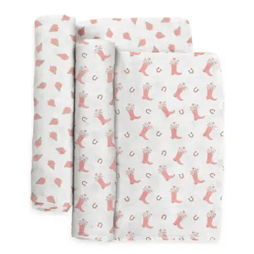 Wild Horse Boutique Swaddle Blanket Set Bloomin’ Boot