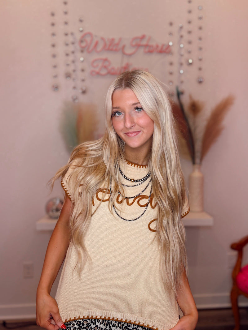 Wild Horse Boutique Sweater The Howdy Sleeveless Sweater