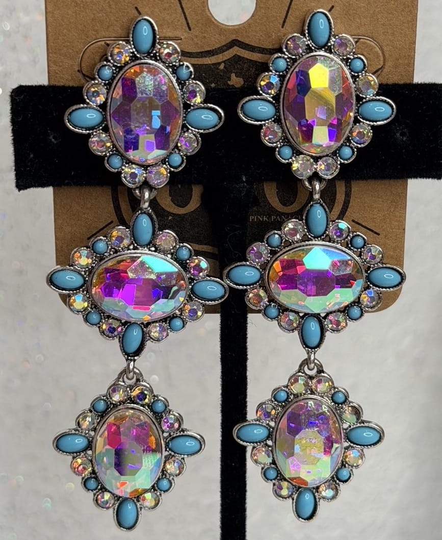 Wild Horse Boutique Turquoise & Iridescent Dangle Earrings