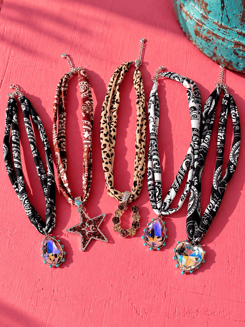 Wild Horse Boutique Twilly Scarf Necklace with Pendant