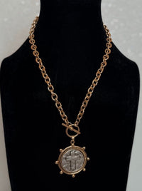 Wild Horse Boutique Two-Toned Large Cross Pendant necklace