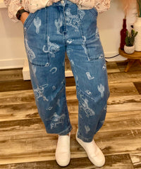 Wild Horse Boutique Western Barrel Jeans