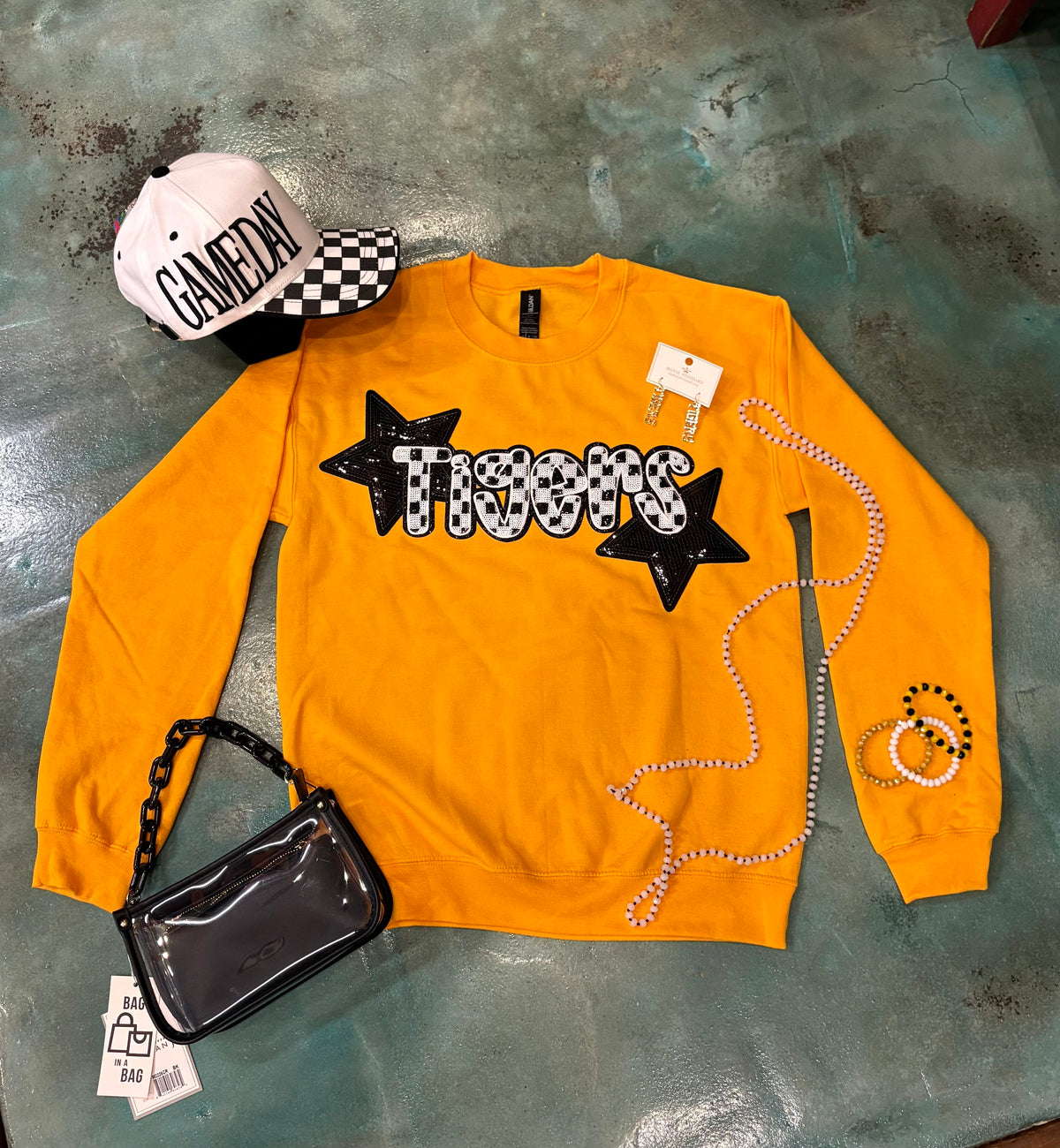 Wild Horse Boutique Yellow Tigers Crewneck